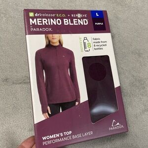 Paradox Women's L Performance Base Layer Purple Merino Blend H1078